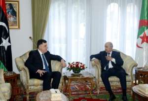 Algeria's President Abdelaziz Tebboune (R) holds talks with Libya's UN-recognised Prime Minister Fayez al-Sarraj as concerns mount of an escalation in Libya. By - (APS/AFP)