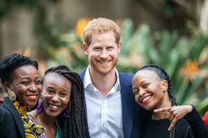 All smiles: Prince Harry at the British High Commissioner's residency. By Michele Spatari (AFP)
