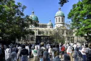Although Prime Minister Abiy Ahmed has refrained from imposing the kinds of lockdowns seen elsewhere in the region, despite low testing capacity, worshippers could not access the cathedral. By Michael Tewelde (AFP)