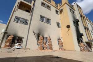 An abandoned villa complex used by the Kaniyat brothers. By Mahmud Turkia (AFP)