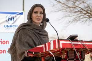 Angelina Jolie, who is a special envoy for the UNHCR, called for more support for countries such as Burkina Faso which take in refugees. By OLYMPIA DE MAISMONT (AFP)