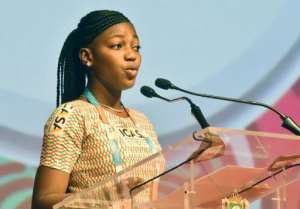 Assita Ouedraogo, who was born with the HIV virus, called on Africa's young people to 