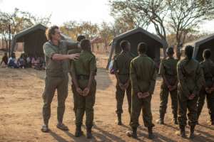 Australian Damien Mander (L) started the Akashinga programme in 2017 as part of the non-profit International Anti-Poaching Foundation that he founded. By GIANLUIGI GUERCIA (AFP)