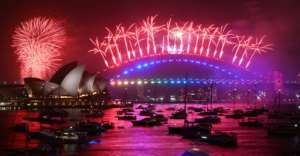 Australia's largest city usually puts on a dazzling display of pyrotechnics over the glittering harbour, but this year's celebrations were overshadowed by calls to cancel the fireworks as devastating bushfires rage across the country. By PETER PARKS (AFP)