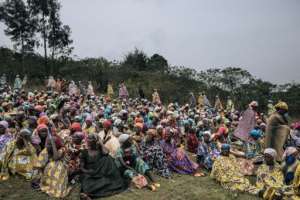 Banyamulenge women gathered for the funeral. By ALEXIS HUGUET (AFP)