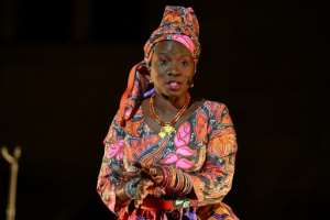 Benin-born Angelique Kidjo sings the re-released version of 'Pata Pata'. By BERTRAND LANGLOIS (AFP/File)
