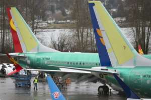 Boeing 737 MAX airplanes are seen at the company's factory in Renton, Washington.  By Jason Redmond (AFP/File)