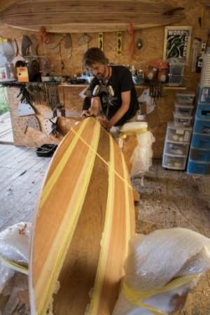 Burnett prefers to use Japanese cedar, bought locally from sustainable sources. By RODGER BOSCH (AFP)