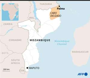 Cabo Delgado and the city of Palma. By Kun TIAN (AFP)