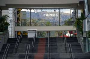California, New York and Illinois have announced coronavirus stay-at-home orders -- here, the empty Hollywood and Highland mall is seen in Los Angeles. By Agustin PAULLIER (AFP)