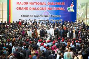 Cardinal Christian Wiyghan Tumi and the former head of the anglophone opposition John Fru Ndi were among those who participated in last week's multiparty dialogue in Yaounde. By Stringer (AFP/File)