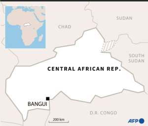 Location map of Bangassou, which is 750 km east of Bangui.  By (AFP)