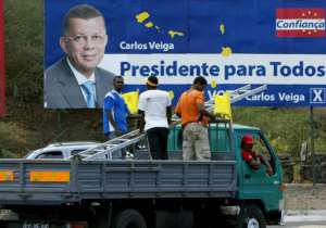 Centre-right candidate Carlos Veiga has long-running presidential ambitions -- he ran for the top job in 2006. By SEYLLOU DIALLO (AFP)