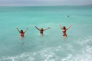 Celebrations in the waters off French Riviera city of Nice -- it is first weekend since France reopened its beaches. By VALERY HACHE (AFP)