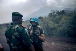 Congolese and UN forces secured the scene of the attack. By ALEXIS HUGUET (AFP)