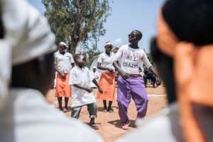 CODECO members welcome the former warlords on their peace trip. By ALEXIS HUGUET (AFP)