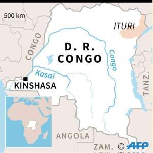 Map showing the province of Ituri in DR Congo, where officials claim that at least 160 people were killed during a month of violence. By Vincent LEFAI (AFP)