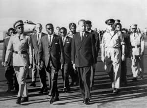 Dag Hammarskjöld arrives in Leopoldville (today's Kinshasa) on September 13, 1961. By (AFP/File)
