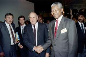 De Klerk shared the Nobel Peace Prize with Nelson Mandela in 1993. By Trevor SAMSON (AFP/File)