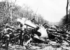 Debris of the plane crash on September 18, 1961 in which Dag Hammarskjöld died near Ndola in Northern Rhodesia (today's Zambia). By - (AFP/File)