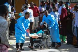 Dozens of people were wounded in the blast. By Abdirazak Hussein FARAH (AFP)