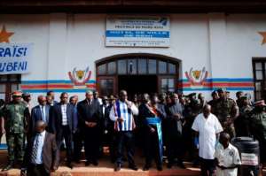 The president of DR Congo, Felix Tshisekedi, met with Beni residents. By Luke Dennison (AFP / File)