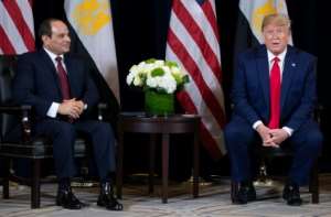 Egyptian President Abdel Fattah el-Sisi is currently out of the country, meeting with world leaders like US President Donald Trump on the sidelines of the UN General Assembly in New York. By SAUL LOEB (AFP)