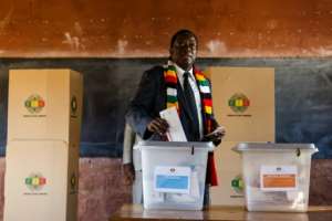 Emmerson Mnangagwa has promised change and is the clear front-runner. By Jekesai NJIKIZANA (AFP)