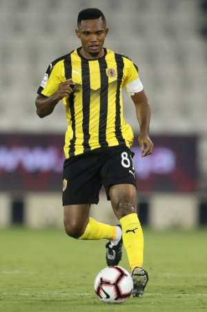 Eto'o ended his playing career with a spell turning out for Qatar SC. By KARIM JAAFAR (AFP/File)