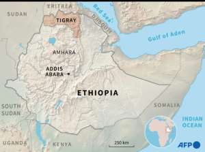 Map of Ethiopia locating the region of Tigray. By Simon MALFATTO (AFP)