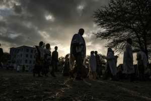Ethiopian Orthodox worshippers walk towards the Eyesus Church in Alamata. By EDUARDO SOTERAS (AFP)