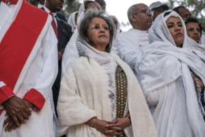 Ethiopian President Sahle-Work Zewde (C) attended the event. By EDUARDO SOTERAS (AFP)