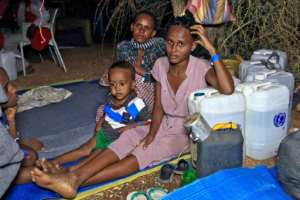 Ethiopian refugees who fled to Sudan