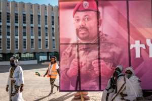 Ethiopia's Prime Minister Abiy Ahmed has said the capital is secure even as he heads to the front lines. By EDUARDO SOTERAS (AFP/File)