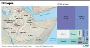 Ethiopia's regions and ethnic groups. By Simon MALFATTO (AFP)