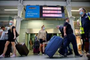 Eurostar trains to London's St Pancras station from Paris were packed on Friday. By Tolga Akmen (AFP)