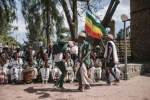 Even the official slogan of this year's celebration - 'Ethiopia's Rebirth at Gondar's Timkat' - is a reference to the Tigray conflict. By EDUARDO SOTERAS (AFP)
