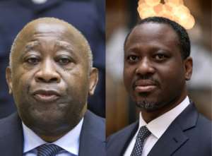 Excluded: Laurent Gbagbo, left, and Guillaume Soro.  By MICHAEL KOOREN, Lionel BONAVENTURE (POOL / AFP)