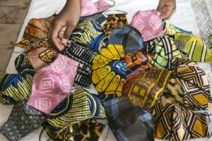 Face masks made in Yaounde. By - (AFP)