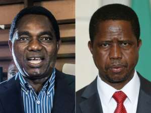 Faceoff: The August 12 vote was the third time that Hichilema, left, had faced off with Lungu, right. By Gianluigi GUERCIA, PHILIPPE WOJAZER (AFP/File)