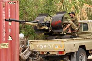 Fighters loyal to the UN-recognised Libyan Government of National Accord on July 20 secure the area of Abu Qurain, half-way between Tripoli and Libya's second city Benghazi, against forces loyal to Khalifa Haftar, who is based in eastern Benghazi. By Mahmud TURKIA (AFP/File)