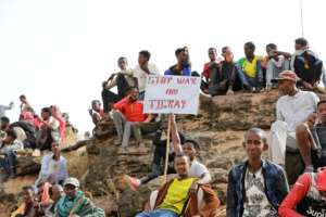 For nearly three decades the TPLF marked its February 18 anniversary in Addis Ababa and regional capital Mekele but since it was ousted from Mekele in a devastating offensive in November it has been pushed back into the bush. By Hussein Ery (AFP)