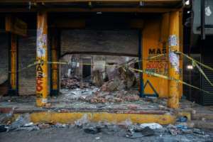 Foreign-owned shops were looted in and around Johannesburg. By Michele Spatari (AFP)