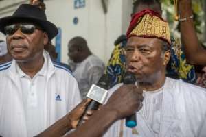 Former presidents Thomas Boni Yayi (left) and Nicéphore Soglo called for the cancellation of the elections. By Yanick Folly (AFP / File)