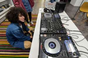 Fouchika, whose DJ name means 'hyper' in Tunisian Arabic, said club owners were sometimes wary of hiring a female DJ for a night. By Fethi Belaid (AFP)