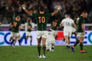 Fly-half Handre Pollard kicked 22 points in South Africa's win. By CHARLY TRIBALLEAU (AFP)