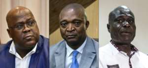 Frontrunners (L-R): Tshisekedi, Shadary and Fayulu.  By JOHN THYS, Junior D. KANNAH, JOHN WESSELS (AFP)