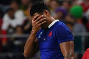 France lock Sebastien Vahaamahina was sent off for elbowing Ross Moriarty in the face. By GABRIEL BOUYS (AFP)