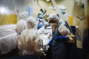 France reported that fewer people were in intensive care for COVID-19, the first fall since the pandemic broke out. By LUCAS BARIOULET (AFP)
