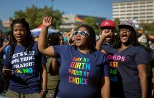 Freedom: In 2006, South Africa became the first country in Africa to allow gay marriage. By RAJESH JANTILAL (AFP/File)